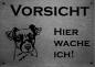 Preview: Edelstahl Warnschild Jack Russell VORSICHT Hier wache ich!